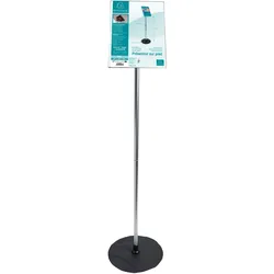 Exacompta 8214358D 5x Hinweisschild zum Aufstellen, A4 vertikal, Aluminium, Exacryl - Schwarz/Alu/Kristall