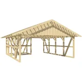 SKANHOLZ Skan Holz Carport Schwarzwald m. Dachlattung u. Abstellr. A 684 x 772 cm Natur