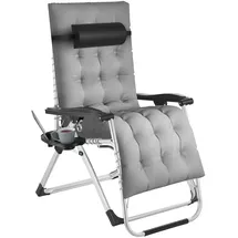 Tectake Cloud Sonnenliege 84 x 168 x 82,5 cm Hellgrau