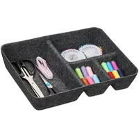 Relaxdays Schubladen Organizer Filz, Ordnungssystem Schreibtisch, HBT: 6,5 x