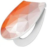 banjado WC-Sitz Motiv Orange Polygon (umweltfreundliches Material & Take-Off Technologie, Softclose Absenkautomatik), 45 x 38,4 x 4,2cm weiß