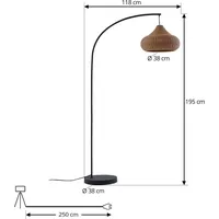 LUCANDE Außenstehleuchte Taniola, beige, Rattan, 195cm, IP44