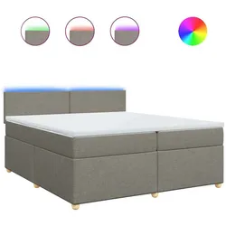 vidaXL Boxspringbett mit Matratze Taupe 200x200 cm Stoff