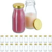 Relaxdays Flaschen, 24er Set, mit Schraubdeckel, für Smoothies, Saft,