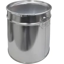 Wilai 30 Liter Weißblecheimer Hobbock inkl. Deckel mit Spannring | Stabile Seitliche Metallgriffe | Luft und Flüssigkeitsdicht | Robust und Stapelbar | Gefahrgut