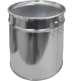 Wilai 30 Liter Weißblecheimer Hobbock inkl. Deckel mit Spannring | Stabile Seitliche Metallgriffe | Luft und Flüssigkeitsdicht | Robust und Stapelbar | Gefahrgut