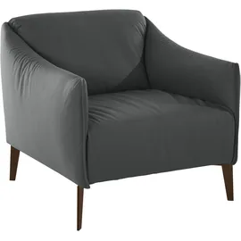 W.Schillig Cocktailsessel sally Leder 84 x 78 x 84 cm grau mit Kissen