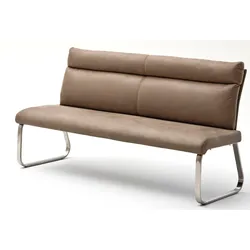 Polsterbank MCA FURNITURE "RABEA-PBANK", beige (sand, edelstahl gebürstet), B:180cm H:98cm T:70cm, Edelstahl, Sitzbänke