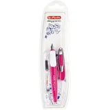 Herlitz Schulfüllhalter my.pen M-Feder pink/weiß, 1 Stück in Folienetui, 50046805