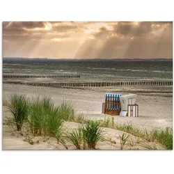 Artland Glasbild »Schwarzer Busch Strand auf Insel Poel«, Strand, (1 St.) Artland Farbe Bild(er): naturfarben