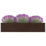 vidaXL Garten-Hochbeet verzinkter Stahl rechteckig 320 x 40 x 45 cm Braun 