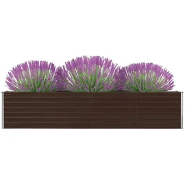 vidaXL Garten-Hochbeet verzinkter Stahl rechteckig 320 x 40 x 45 cm Braun 
