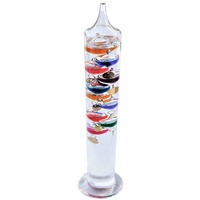 44cm Tall Free Standing Galileo Thermometer with ten floating globes