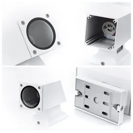 Aigostar LED Wandleuchte Eckig mit GU10 Fassung IP65 in Weiß 1 Flammig mit Leuchtmittel Warmweiß