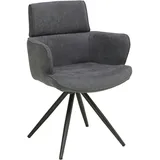 Livetastic Armlehnstuhl, Anthrazit, Metall, Textil, Drehkreuz, 62x89x62 cm, Esszimmer, Stühle, Esszimmerstühle, Armlehnenstühle
