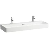 Laufen VAL Waschtisch, unterbaufähig, 2 Hahnlöcher, mit Überlauf, 1200x420mm, H8102894001071 Farbe: weiß LCC