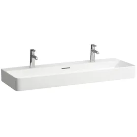 Laufen VAL Waschtisch, unterbaufähig, 2 Hahnlöcher, mit Überlauf, 1200x420mm, H8102894001071 Farbe: weiß LCC