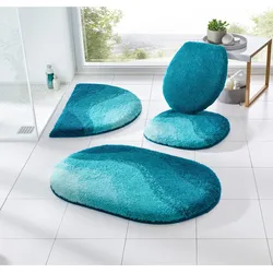 Badematte GRUND Gr. 5, blau, WC-Vorlage ohne Ausschnitt (50cm x 50cm),, Badematten
