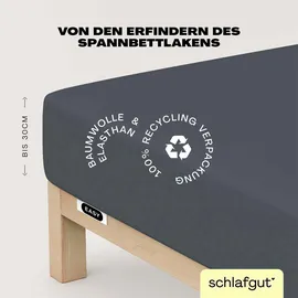 schlafgut Easy Jersey 120 x 200 - 130 x 220 cm gray deep