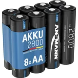Ansmann Akku Mignon AA, min. 2650 mAh 1,2V, 8 Stück, hohe Kapazität