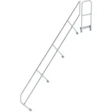 Günzburger MUNK zweiter Handlauf Aluminium-Treppe mit Plattform 45° 13 Stufen