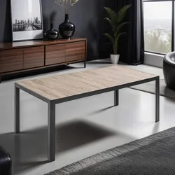 Oviala Business Moderner Tisch aus Aluminium und Keramik
