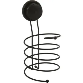 MSV Haartrocknerhalter Mega Ventouses Stahl 12,5 cm x 24,5 cm x 24 cm Schwarz