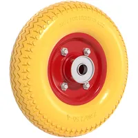 Wiltec Pannensicheres PU Rad 2.80/2.50-4 60 x 230 mm 90 kg, Polyurethan Vollgummi Schubkarren Komplettrad mit Stahlfelge, Schubkarrenrad