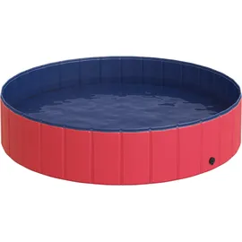 PawHut Hundepool Rot Ø140xH30 cm
