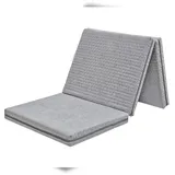 Erst-Holz Klappmatratze Faltmatratze Gästematratze Bezug-Farbe GRAU wählbare Größe V-80.012-P21