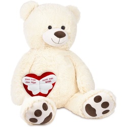 BRUBAKER Kuscheltier »XXL Teddybär 100 cm mit Engelsflügel Herz« (1-St), großer Teddybär, Stofftier Plüschtier Teddy Bär weiß