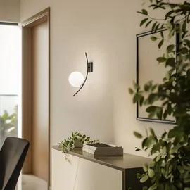 Opviq Wandleuchte Lieve schwarz, Glas 15x25x44 cm | NADUVI