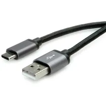 Roline USB 2.0 Kabel, Typ C - Typ A, ST/ST, schwarz, 0,8 m