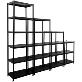 shelfr Raumteiler Regal 244 x 41 x 210 cm Schwarz