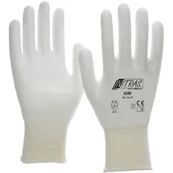 Arbeitshandschuhe 10 Paar | weiß | Nitras Schnittschutzhandschuhe | Gr. 10