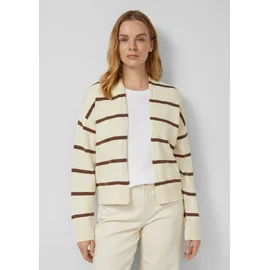 s.Oliver Gestreifter Cardigan aus Baumwollmix Beige S