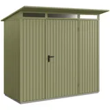 Hörmann Metall-Gerätehaus Berry Classic mit Pultdach Typ 1, 248 x 153 cm,schilfgrün,3,8 m2