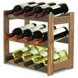 Proregal Weinregal Pinotwine HxBxT 38 x 43 x 25 cm 12 Flaschen Massives Kiefernholz Braun Geölt