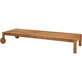 Beliani Gartenliege Heller Holzfarbton 196x65x91