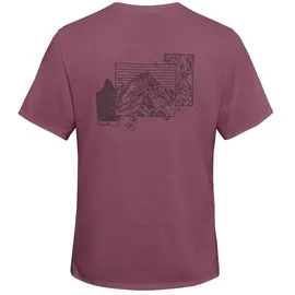 Jack Wolfskin Vonnan Graphic Kurzarm-t-shirt - Ridge Leaf Raisin - L