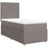 vidaXL Boxspringbett mit Matratze Taupe 100x200 cm Stoff