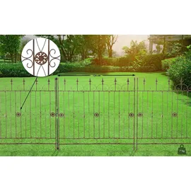 CLP Gartenzaun 124 x 116 cm Antik Braun/Metall