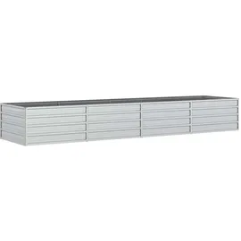 vidaXL Garten-Hochbeet verzinkter Stahl rechteckig 320 x 80 x 45 cm Silber