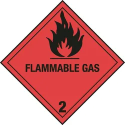 Placard Kl. 2.1, Flammable Gas, 250x250mm