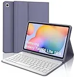 FOGARI Tastatur Hülle für Samsung Galaxy Tab S6 Lite 10,4 Zoll (2024/2022/2020), Deutsches QWERTZ Magnetisch Abnehmbarer Bluetooth Tastatur für Samsung Galaxy Tab S6 Lite 10.4", Begasungslila