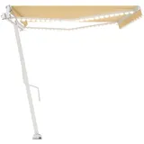 vidaXL Markise mit LED & Windsensor 500x300 cm Gelb/Weiß