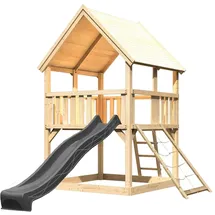 Karibu Kinderspielturm Luis mit Wellenrutsche Anthrazit