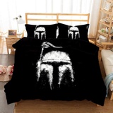 Bettbezug-Set Mandalorian Star Wars 3-teiliges Weiches Und Atmungsaktives Weißes Bettwäsche-Set ? 1 Bettbezug Mit Reißverschluss + 2 Kissenbezüge 80 X 80 (220x240cm,Kriege 03)