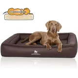 Knuffelwuff Orthopädisches Hundebett aus Laser gestepptem Kunstleder Hampstead - grau