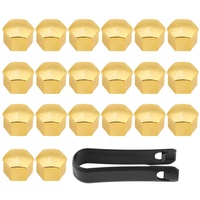 KIMISS 20 Stücke 17mm Auto Radschrauben Radmuttern, Radmutter Abdeckung Lug Nabenabdeckungen Schraubenbolzen Nabenschraube Abdeckung Reifen Schutzkappe (Gold)
